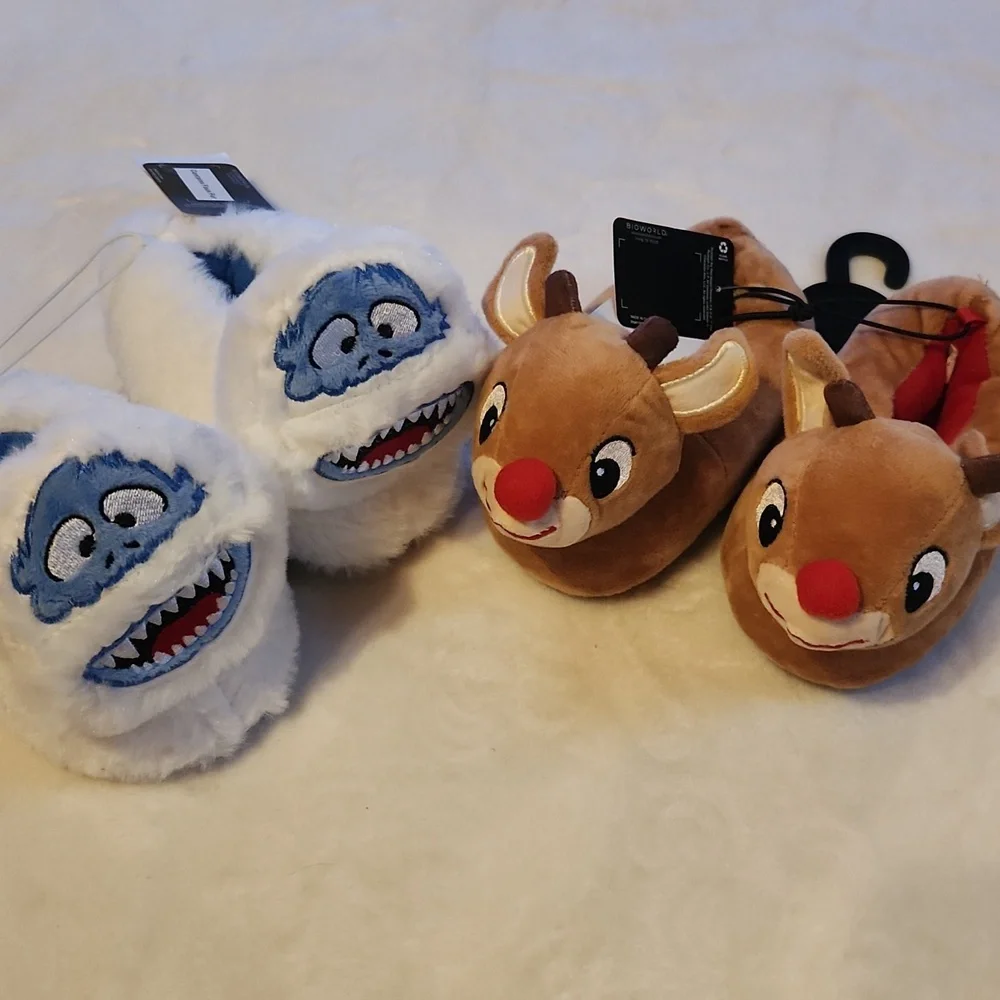 Holiday, Christmas, Rudolph The Red Nose Reindeer Youth 5/6, Slippers Set
